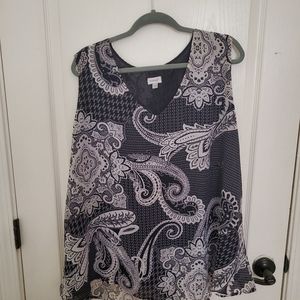 Avenue Plus Sized 22W/24W Sleeveless Dressy Tank with Lining